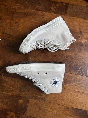 Converse High Top Suede Sneakers - Off White